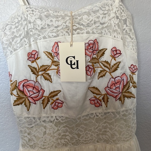 NWT Chasing Unicorns So Many Skies Silk/Cotton + Lace Midi Dress Sz XS 🌸 - Picture 13 of 13